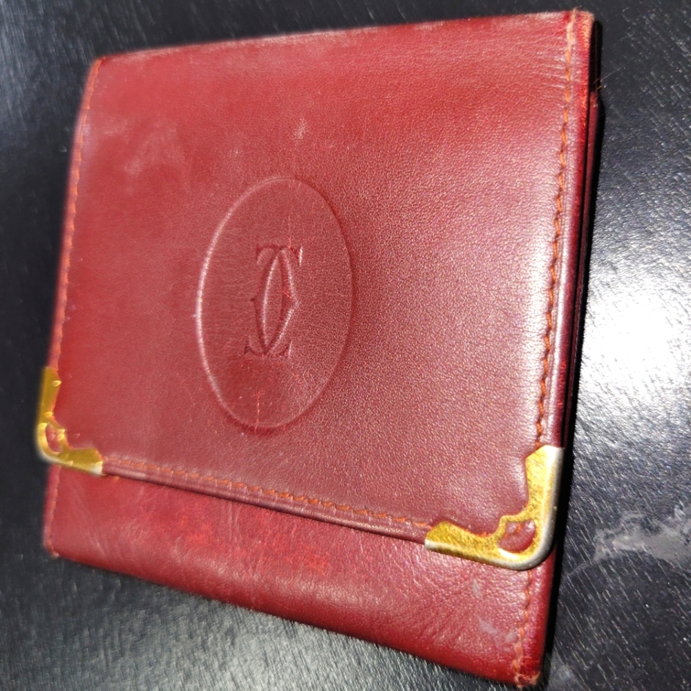 Cartier leather coin case - bordeaux